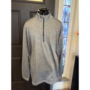NWT Adidas Golf Men's 3-Stripes Heather Quarter-Zip Pullover #A284 - Grey - XL